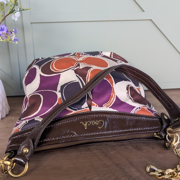 Coach Ashley Hand Drawn ScarfPrint Hippie Shoulder Bag - Picture 9 of 13